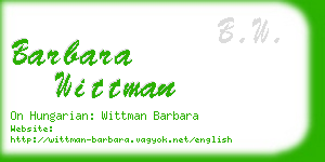 barbara wittman business card